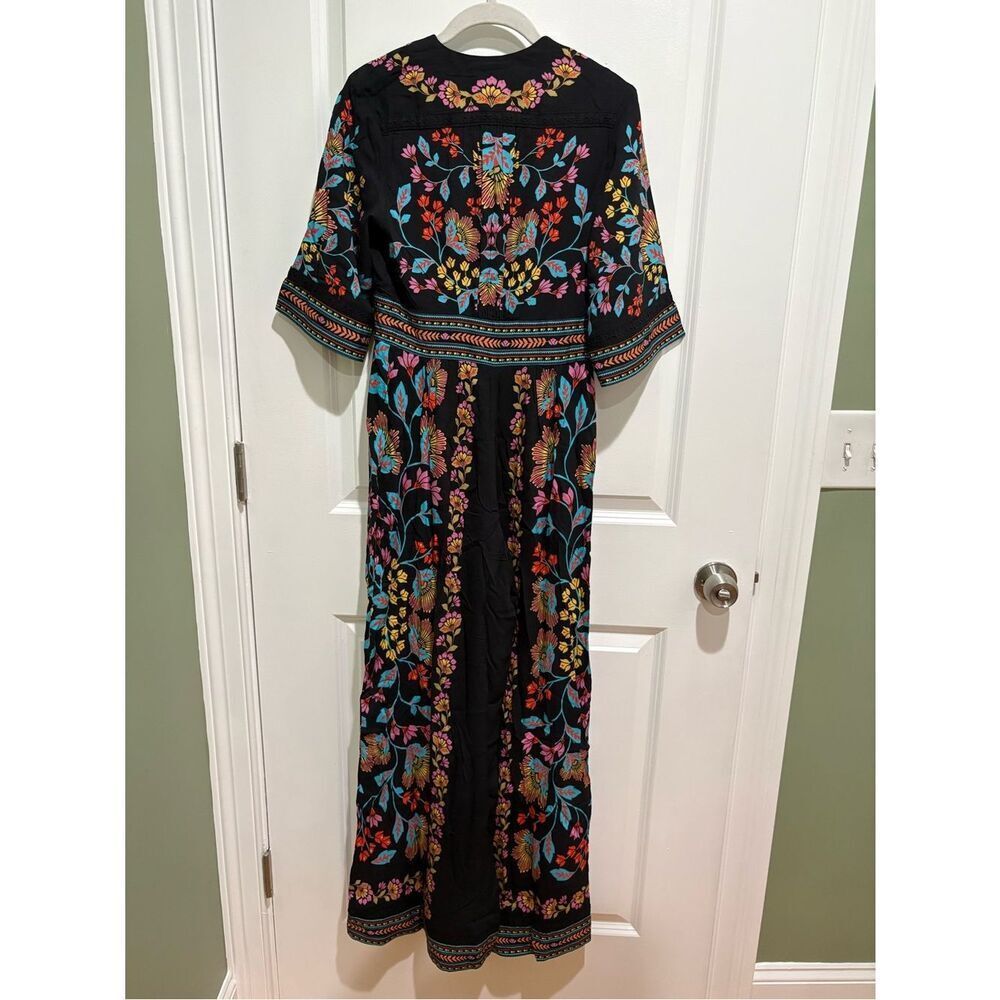 FARM Rio Black Floral-Embroidered Jumpsuit - Picture 5 of 6